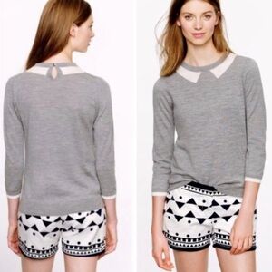 J. Crew Trompe L'oeil Tippi Sweater Small Gray Wool